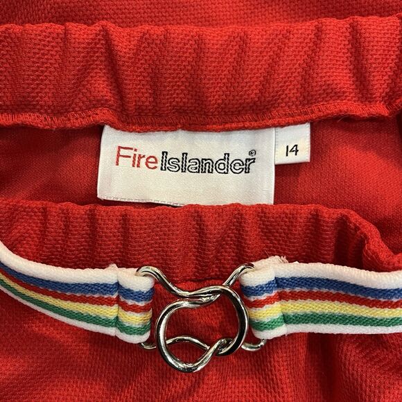 Fire Islander Vintage Kidcore Belted Red Midi Skirt 28 Waist - Picture 7 of 7